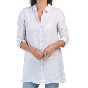 Tahari Linen Tunic Button Down Size 2x